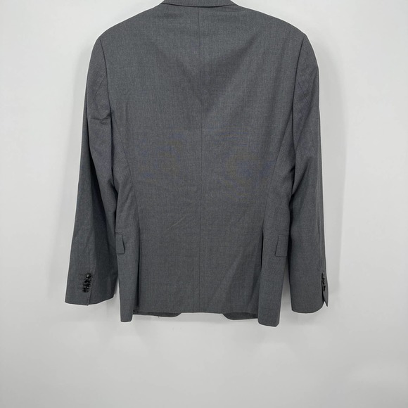Hugo Boss Blazer Jacket Lapel Collar Buttoned Long Sleeve Formal Gray Size 36R - Picture 5 of 12
